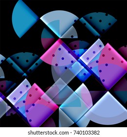 Banner abstracto de círculo geométrico. Ilustración del vector