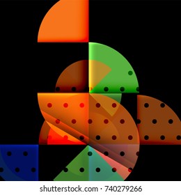 Banner abstracto de círculo geométrico. Ilustración del vector