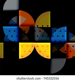 Geometric circle abstract banner. Vector illustration