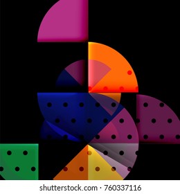 Geometric circle abstract banner. Vector illustration