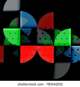 Geometric circle abstract banner. Vector illustration