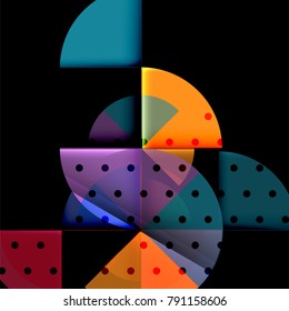 Geometric circle abstract banner. Vector illustration