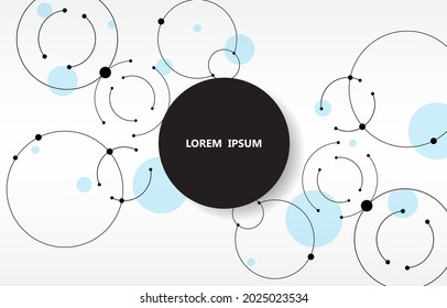 Geometric circle connection white background 