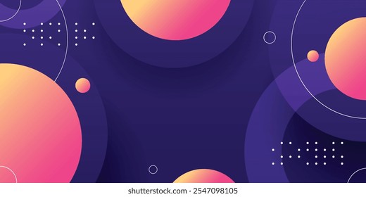 Geometric circle in dark background. Minimal space scene concept