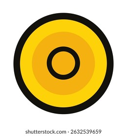 Geometric circle depicts concentric rings simple white background