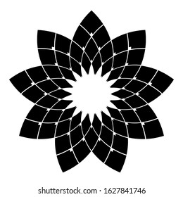 Geometric circle design element. Abstract floral pattern. Vector art.