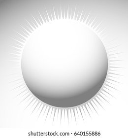 Geometric circle design element with radial lines. Abstract shape with rays, beams