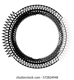 Geometric circle with distorted shapes rotating. Abstract circle vector element
