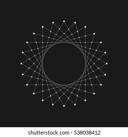 Geometric circle with dynamic points.