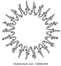 Geometric circle element. Artistic circle. Monochrome abstract illustration.