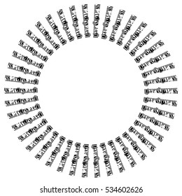 Geometric circle element. Artistic circle. Monochrome abstract illustration.