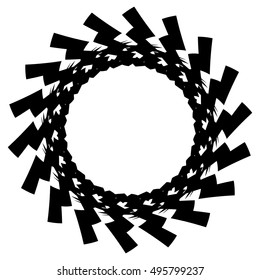 Geometric circle element. Circular graphic with geometric lines. Abstract element on white.