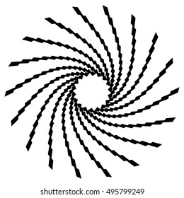 Geometric circle element. Circular graphic with geometric lines. Abstract element on white.
