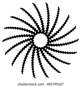 Geometric circle element. Circular graphic with geometric lines. Abstract element on white.