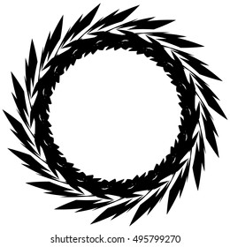 Geometric circle element. Circular graphic with geometric lines. Abstract element on white.