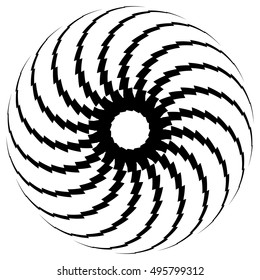 Geometric circle element. Circular graphic with geometric lines. Abstract element on white.