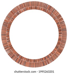 Geometric circle element. Circular red stonework, masonry stone, rock circles. Abstract top view well