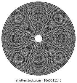 Geometric circle element. Circular stonework, masonry stone circles. Abstract top view well