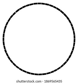 Geometric circle element. Circular stonework, masonry stone circles. Abstract top view well