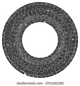 Geometric circle element. Circular stonework, masonry stone circles