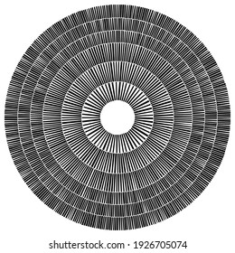Geometric circle element. Circular stonework, masonry stone circles
