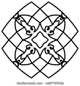 Elemento de círculo geométrico para el diseño. Mandala de esquema.