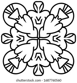 Geometric circle element for design. Outline mandala.