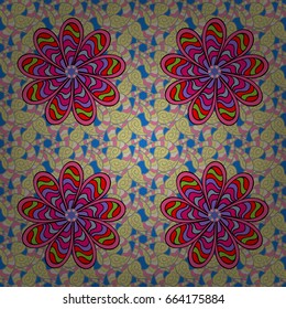Geometric circle element in glod colors. Mandala on background. Vector Round Ornament Pattern. Spiritual and ritual symbol of Islam, Arabic, Indian religions.