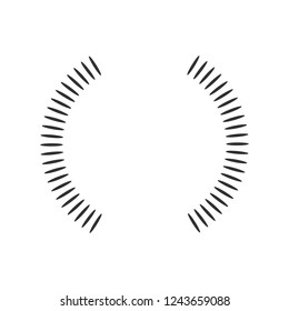 Geometric circle element made of radiating shapes. Abstract circle shape two half. vector illustration isolated on white background.