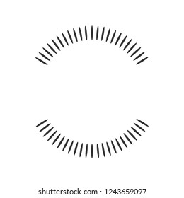 Geometric circle element made of radiating shapes. Abstract circle shape two half. vector illustration isolated on white background.