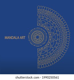 Geometric circle element made in vector, Golden ornament beautiful card with mandala, Ornamental Background, Wedding card, Cover, invitation or greeting card, Luxury ornamental mandala design, Mandala