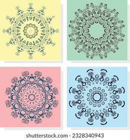Geometric circle element made in vector. Perfect set for any other kind of design, birthday and other holiday, Islamic india and arabic designs.
