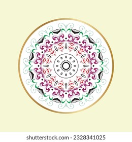 Geometric circle element made in vector. Perfect set for any other kind of design, birthday and other holiday, Islamic india and arabic designs.