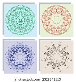 Geometric circle element made in vector. Perfect set for any other kind of design, birthday and other holiday, Islamic india and arabic designs.