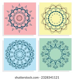 Geometric circle element made in vector. Perfect set for any other kind of design, birthday and other holiday, Islamic india and arabic designs.