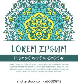 Geometric circle element made in vector. Perfect cards for any other kind of design, birthday and other holiday, kaleidoscope, medallion, yoga, india, arabic