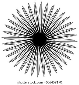 Geometric circle element, circle motif random edgy, angular lines. Suitable as concentric design element, abstract motif, circular non-figural element