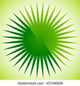 Geometric circle element of radial lines. Bursting lines merging at center. Abstract generic motif, mandala, decorative element.