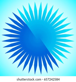 Geometric circle element of radial lines. Bursting lines merging at center. Abstract generic motif, mandala, decorative element.