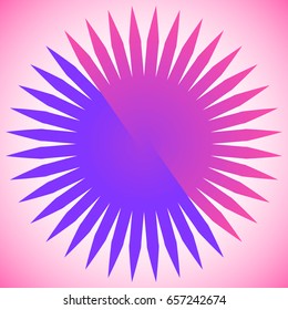 Geometric circle element of radial lines. Bursting lines merging at center. Abstract generic motif, mandala, decorative element.