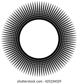 Geometric circle element with radial rectangle shapes