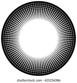 Geometric circle element with radial rectangle shapes