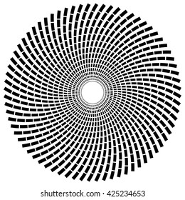 Geometric circle element with radial rectangle shapes