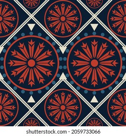 Geometric Circle ethnic pattern design for background or wallpaper.
