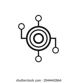 geometric circle with four circle lines