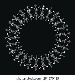 Geometric circle frame for tribal design. Vector.