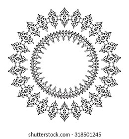 Geometric circle frame for tribal design. Vector.