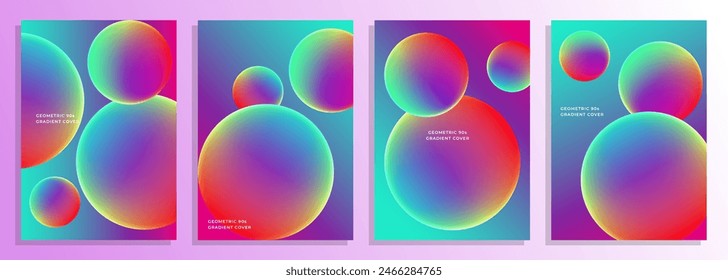 Geometric circle gradient 90s color cover design set, for cover, poster, PPT, magazine, catalog, flyer, etc.
a4 size cover design set.