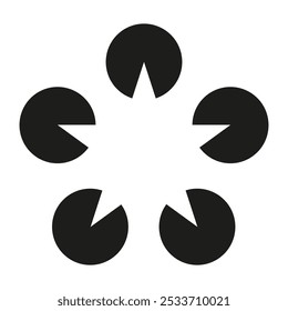 Geometric circle icon. Abstract triangle shape. Minimalist vector symbol. Black simple form.