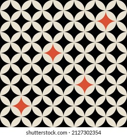 Patrón geométrico circular islámico marroquí de mosaico Resumen Diseño transparente Vector de arte Colores brillantes Diseño de moda Concepto mínimo Tonos Beige negro